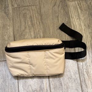 Calpak Beige Belt Bag with Black Accents
